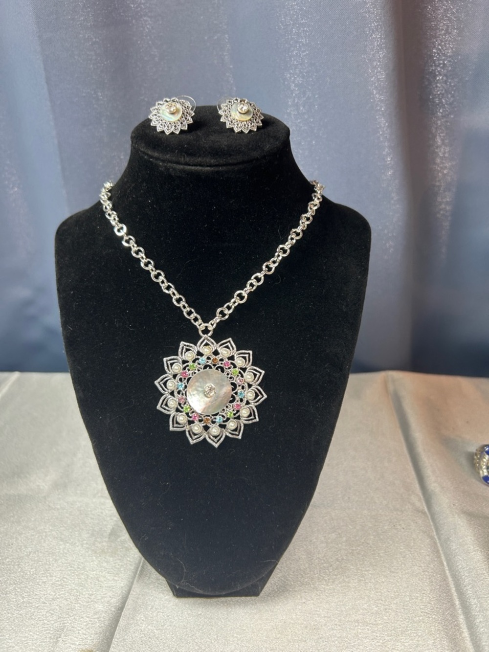 Silver-tone Necklace and Earring Set